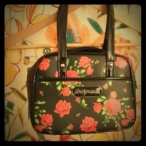 Sourpuss roses rose handbag patent leather handles
